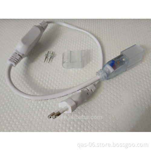 220V 240V EU Power Plug Waterproof for 220V 2835 ww cw Neon Led Strip 8*16mm
